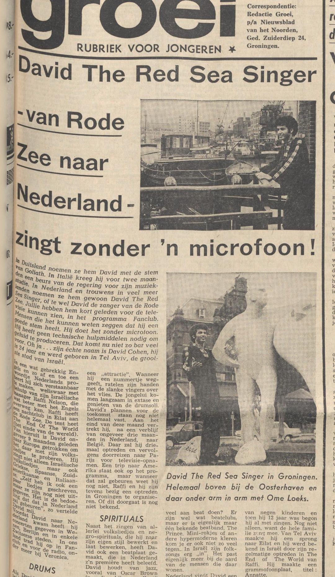From the Red Sea to the Netherlands — he sings without a microphone