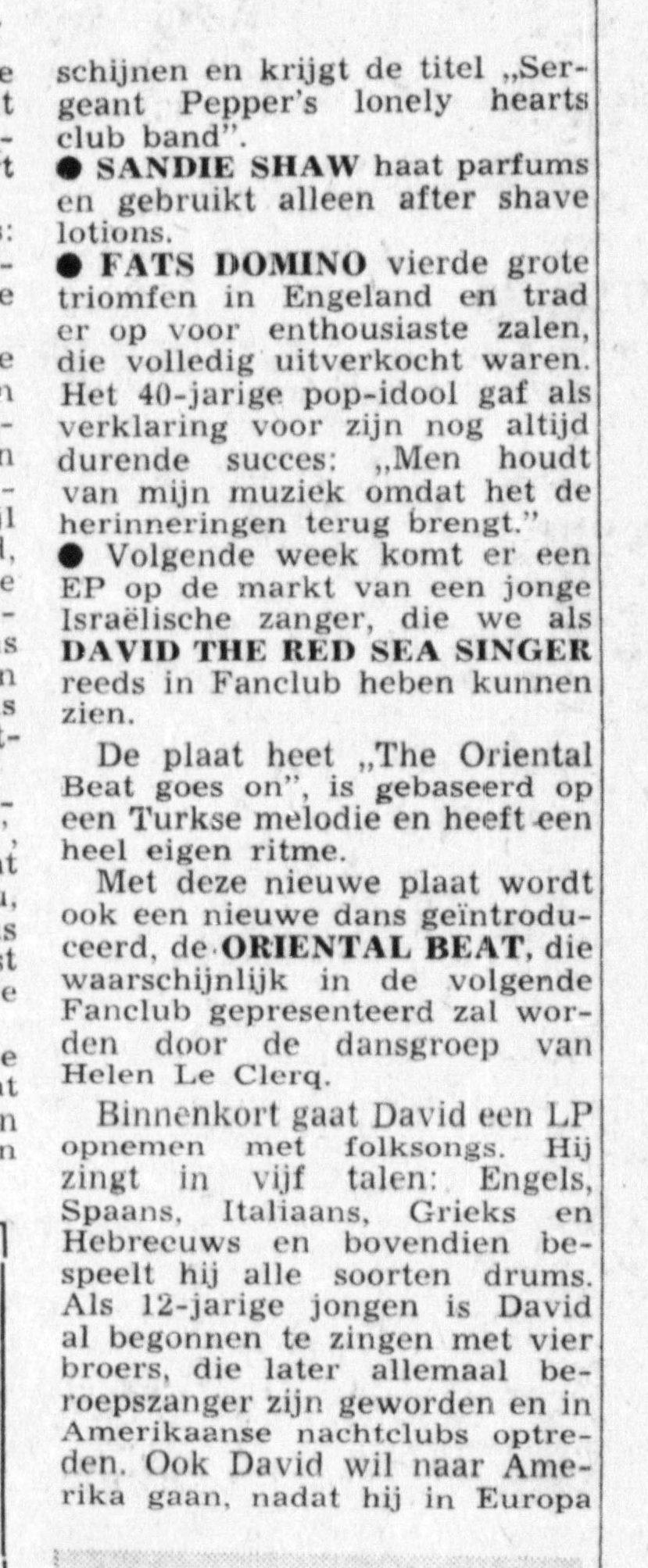 Peter Horvers announces the EP 'The Oriental Beat Goes On', built on a Turkish melody, and the dance it launched. He sings in five languages and plays every kind of drum; he began singing at twelve with four brothers who all turned professional.